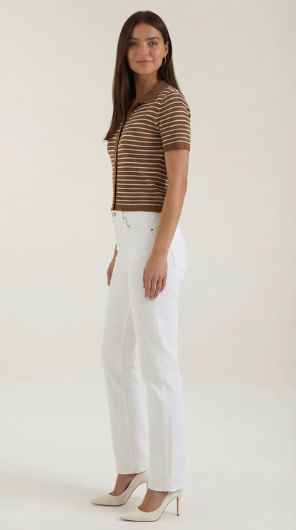 Ana Divina™ | Rayado Polo Top Edith