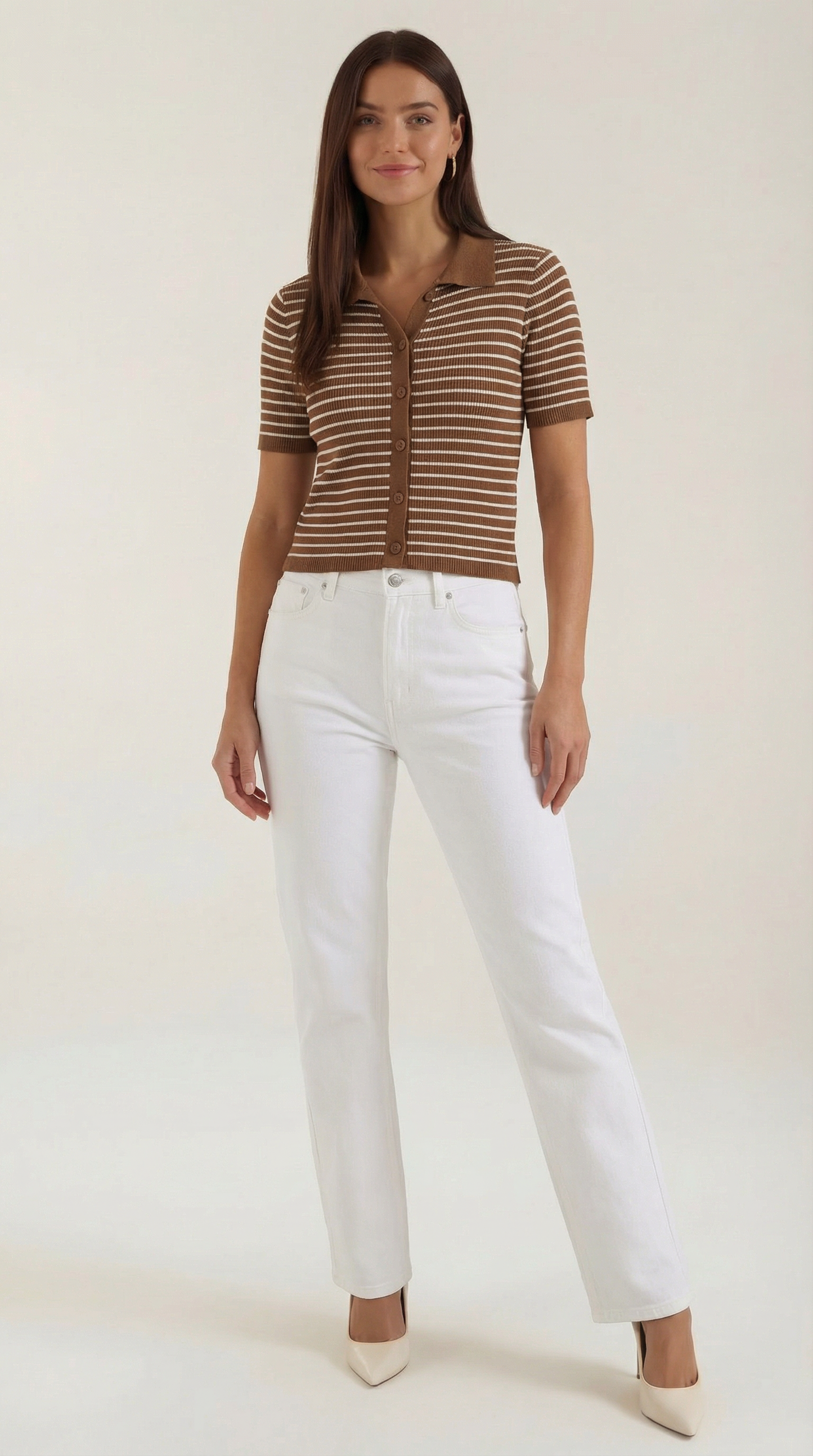 Ana Divina™ | Rayado Polo Top Edith