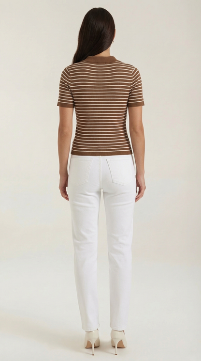 Ana Divina™ | Rayado Polo Top Edith