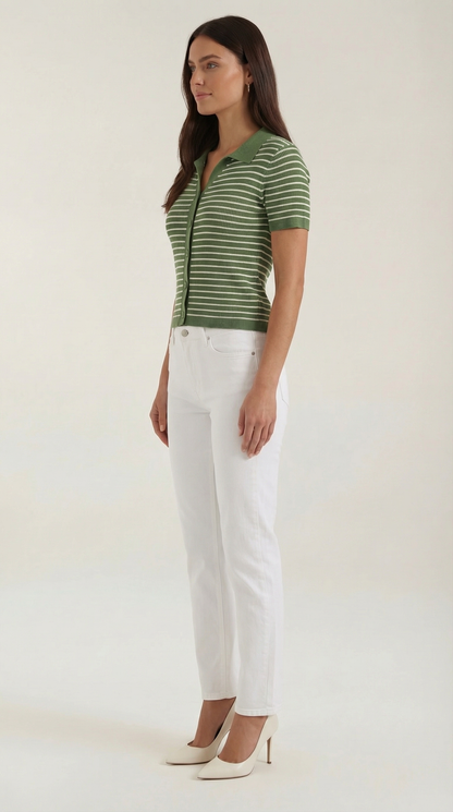Ana Divina™ | Rayado Polo Top Edith