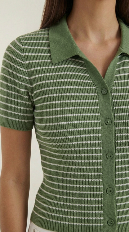 Julka Iluminada™ | Top Rayé Polo