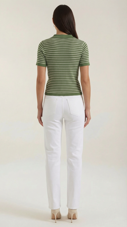 Ana Divina™ | Rayado Polo Top Edith