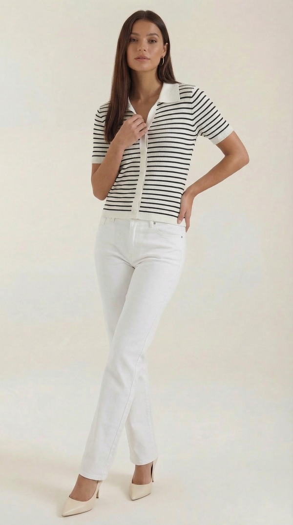 Ana Divina™ | Rayado Polo Top Edith