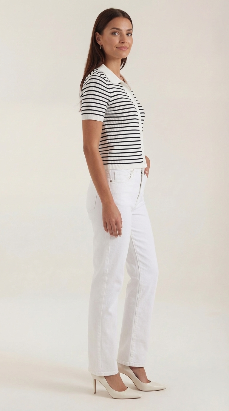 Ana Divina™ | Rayado Polo Top Edith