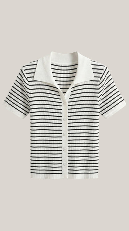Ana Divina™ | Rayado Polo Top Edith