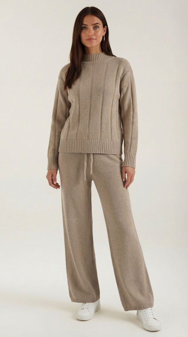 María Iluminada™ | Conjunto de Suéter de Punto y Pantalones Holgados Eleanor