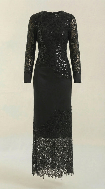 Ana Pepa™ | Vestido Maxi Elise con Lentejuelas y Encaje