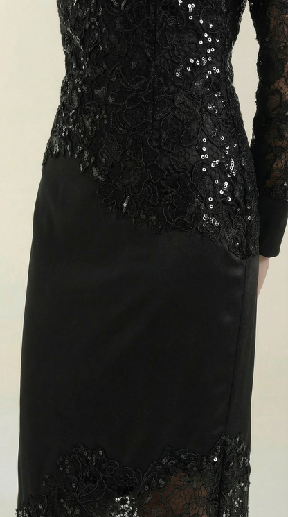 Ana Pepa™ | Vestido Maxi Elise con Lentejuelas y Encaje