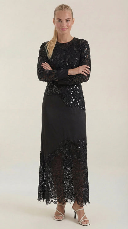 Ana Pepa™ | Vestido Maxi Elise con Lentejuelas y Encaje