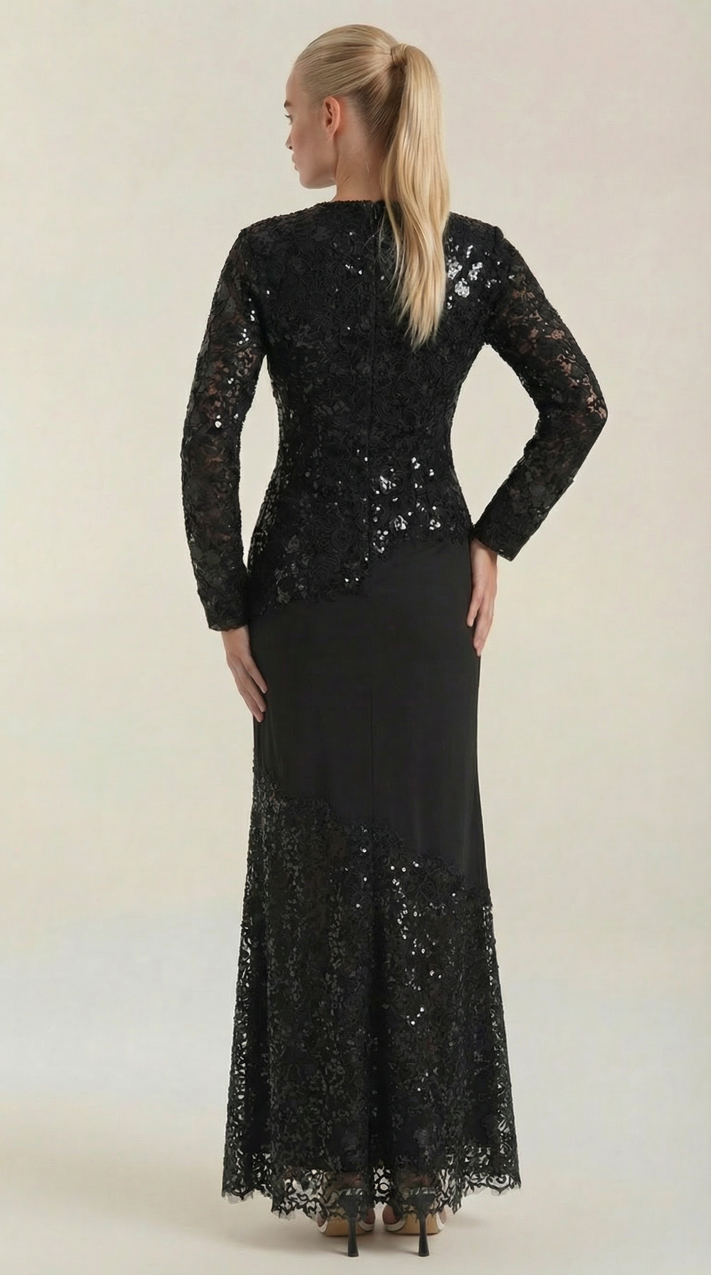 Ana Pepa™ | Vestido Maxi Elise con Lentejuelas y Encaje