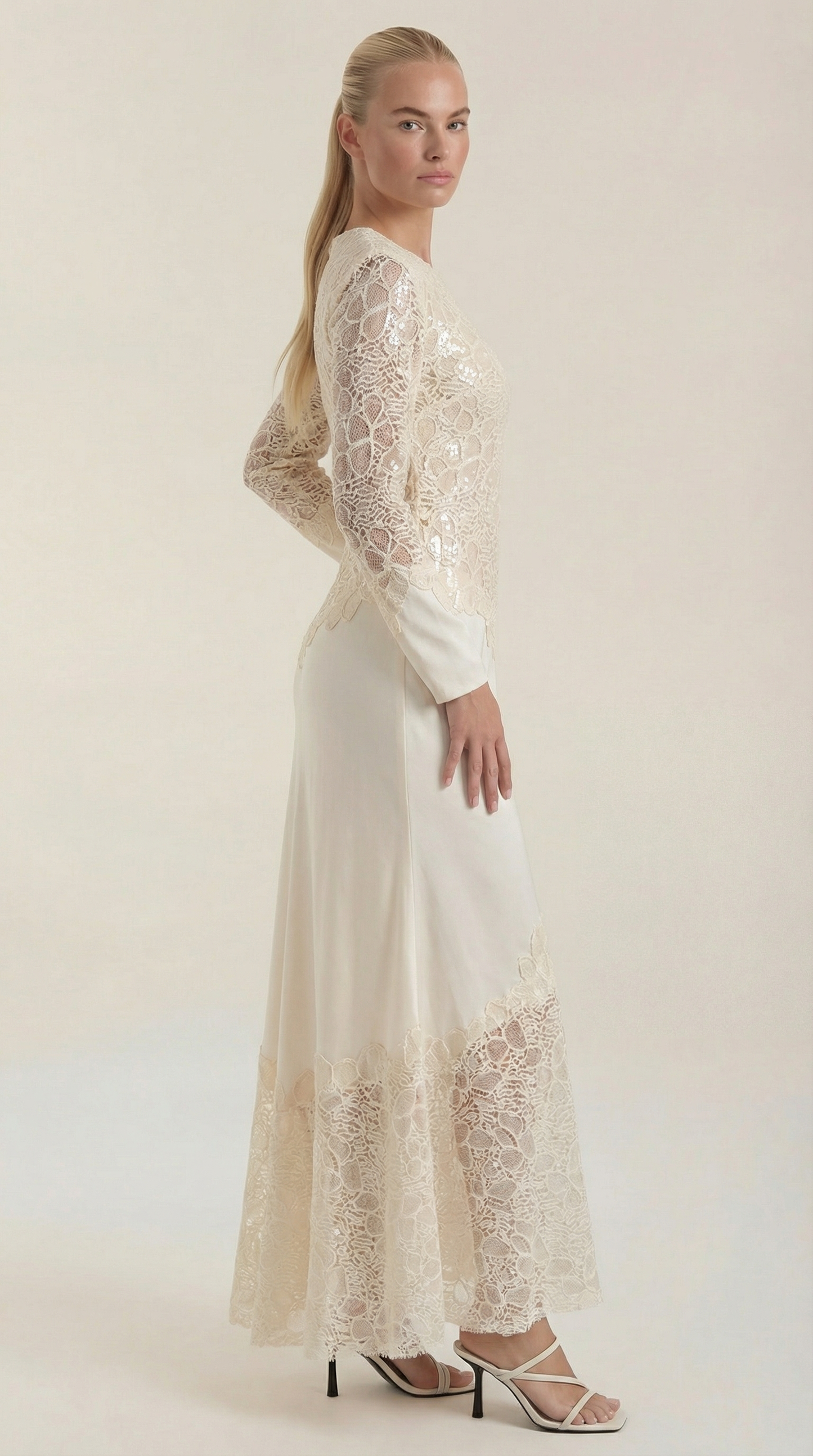 Ana Pepa™ | Vestido Maxi Elise con Lentejuelas y Encaje
