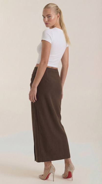 Oihane Manon™ | Falda Midi de Algodón con Estampado de Jirafas