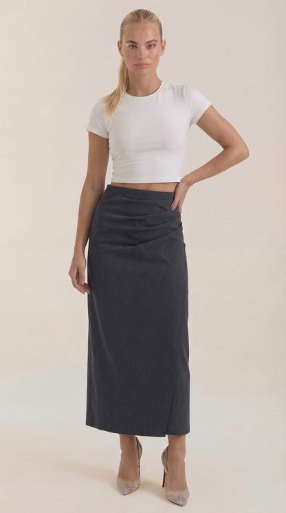 Oihane Manon™ | Falda Midi de Algodón con Estampado de Jirafas