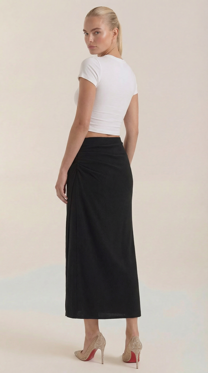 Oihane Manon™ | Falda Midi de Algodón con Estampado de Jirafas