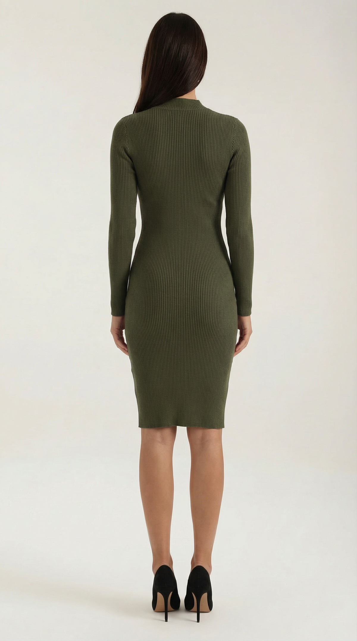 Ana Delfina™ | Erin Vestido Midi Acanalado con Botones en los Costados