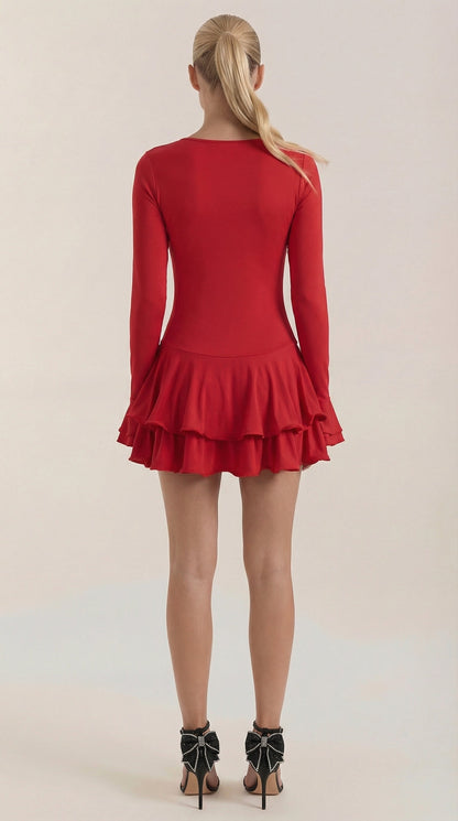Ana Olga™ | Vestido Corto Estelle con Volantes