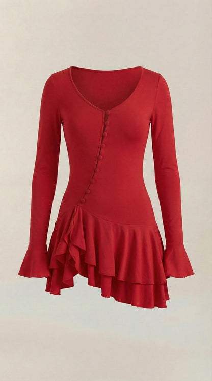 Ana Olga™ | Vestido Corto Estelle con Volantes