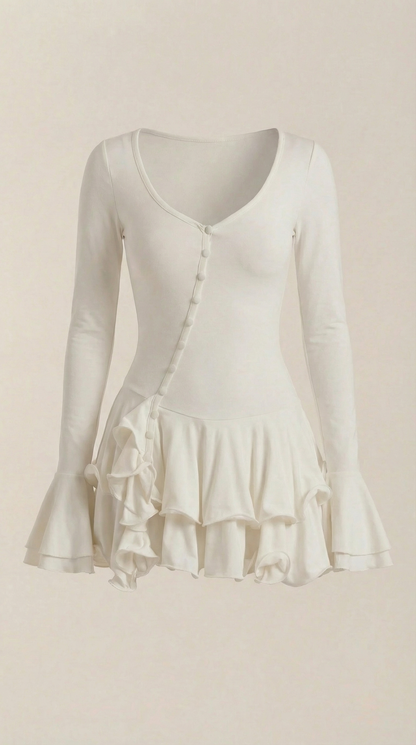 Ana Olga™ | Vestido Corto Estelle con Volantes