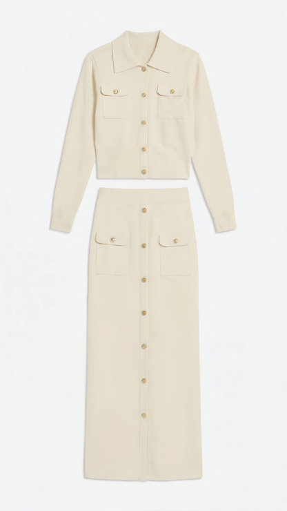 Joana Jessenia™ | Evelyn Luxe Knit Set with Buttons