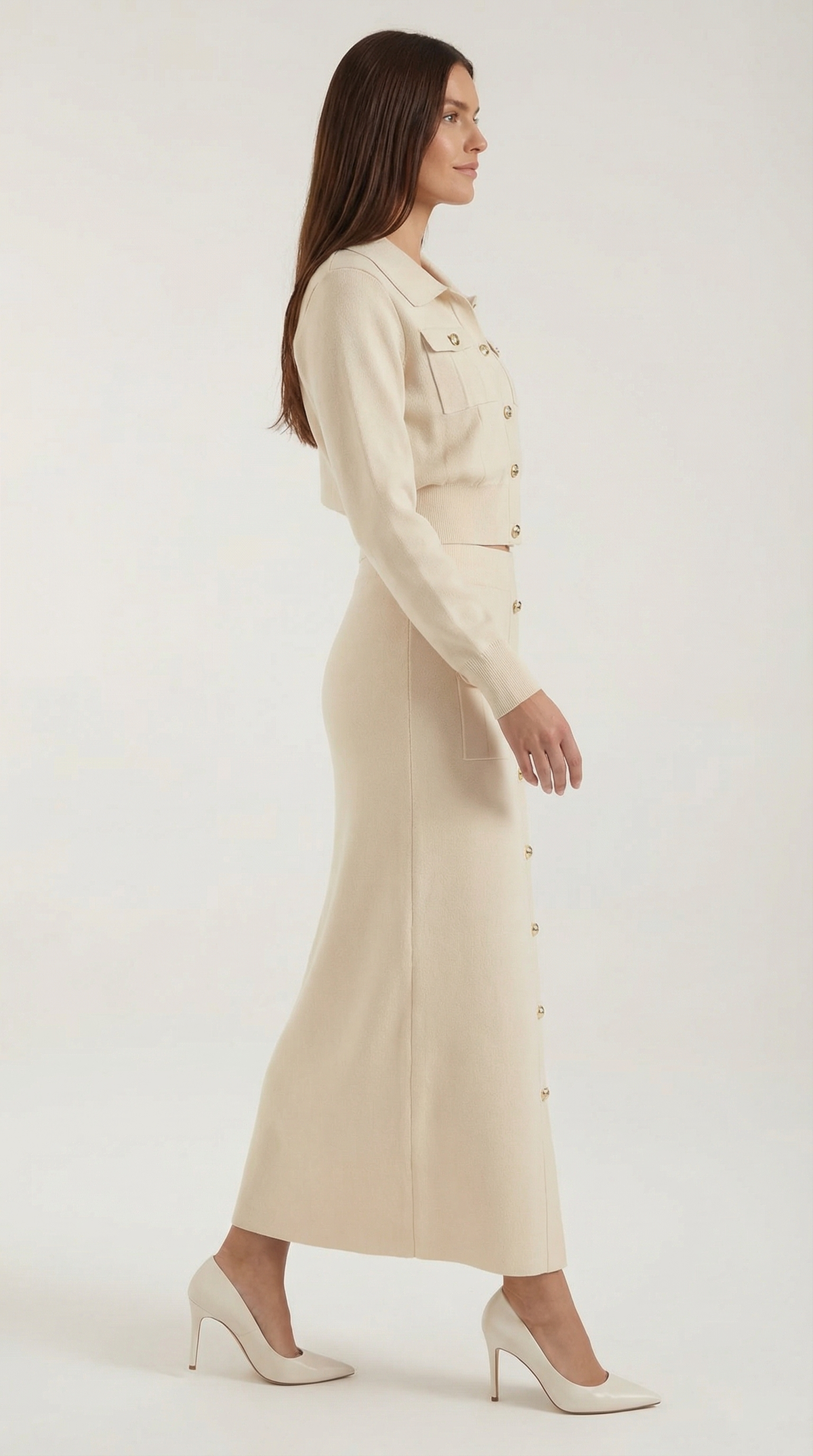 María Kenia™ | Conjunto de punto Evelyn Luxe con botones