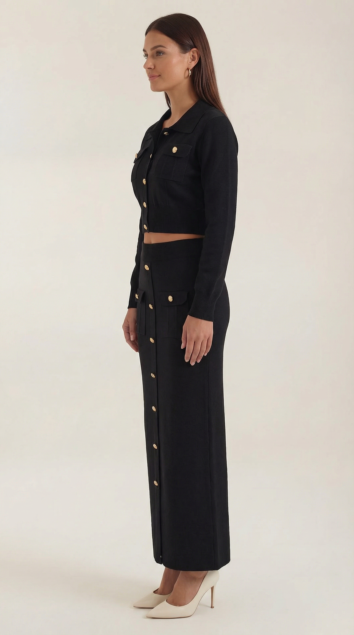 María Kenia™ | Conjunto de punto Evelyn Luxe con botones