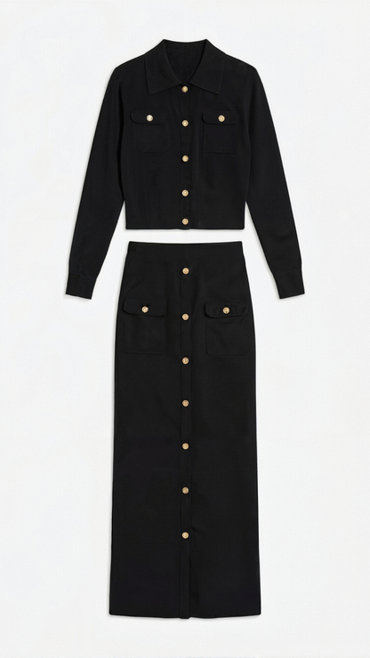 Joana Jessenia™ | Evelyn Luxe Knit Set with Buttons