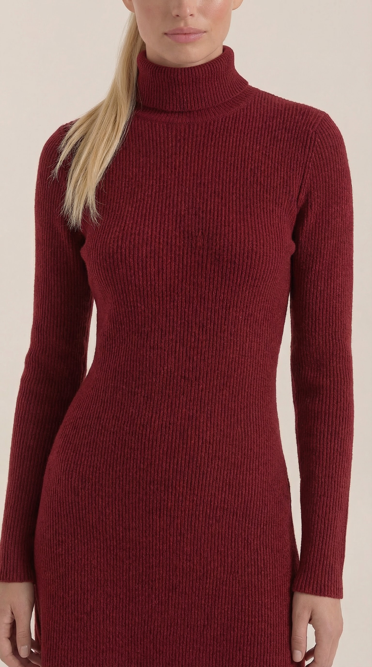Fenna™ | Mini Vestido de Punto con Cuello Alto