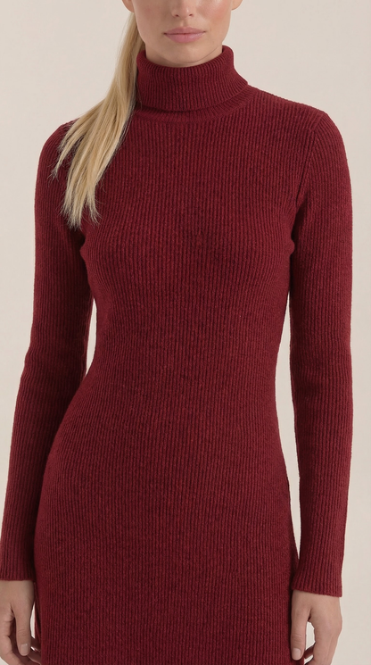 Fenna™ | Mini Vestido de Punto con Cuello Alto