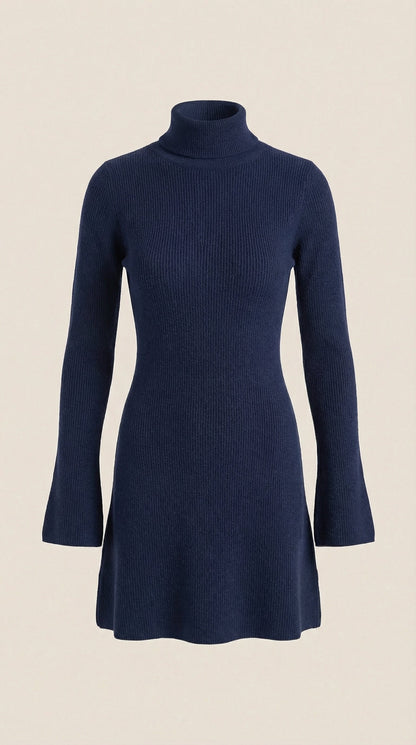 Fenna™ | Mini Vestido de Punto con Cuello Alto