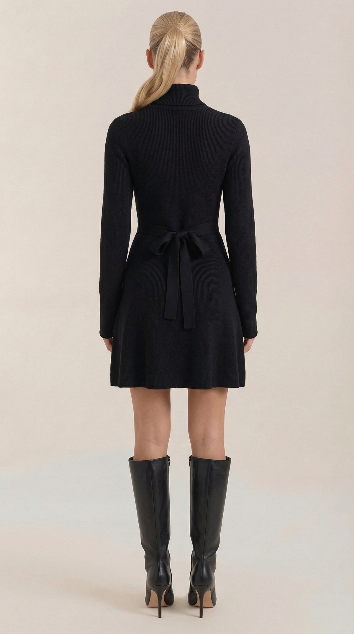 Fenna™ | Mini Vestido de Punto con Cuello Alto