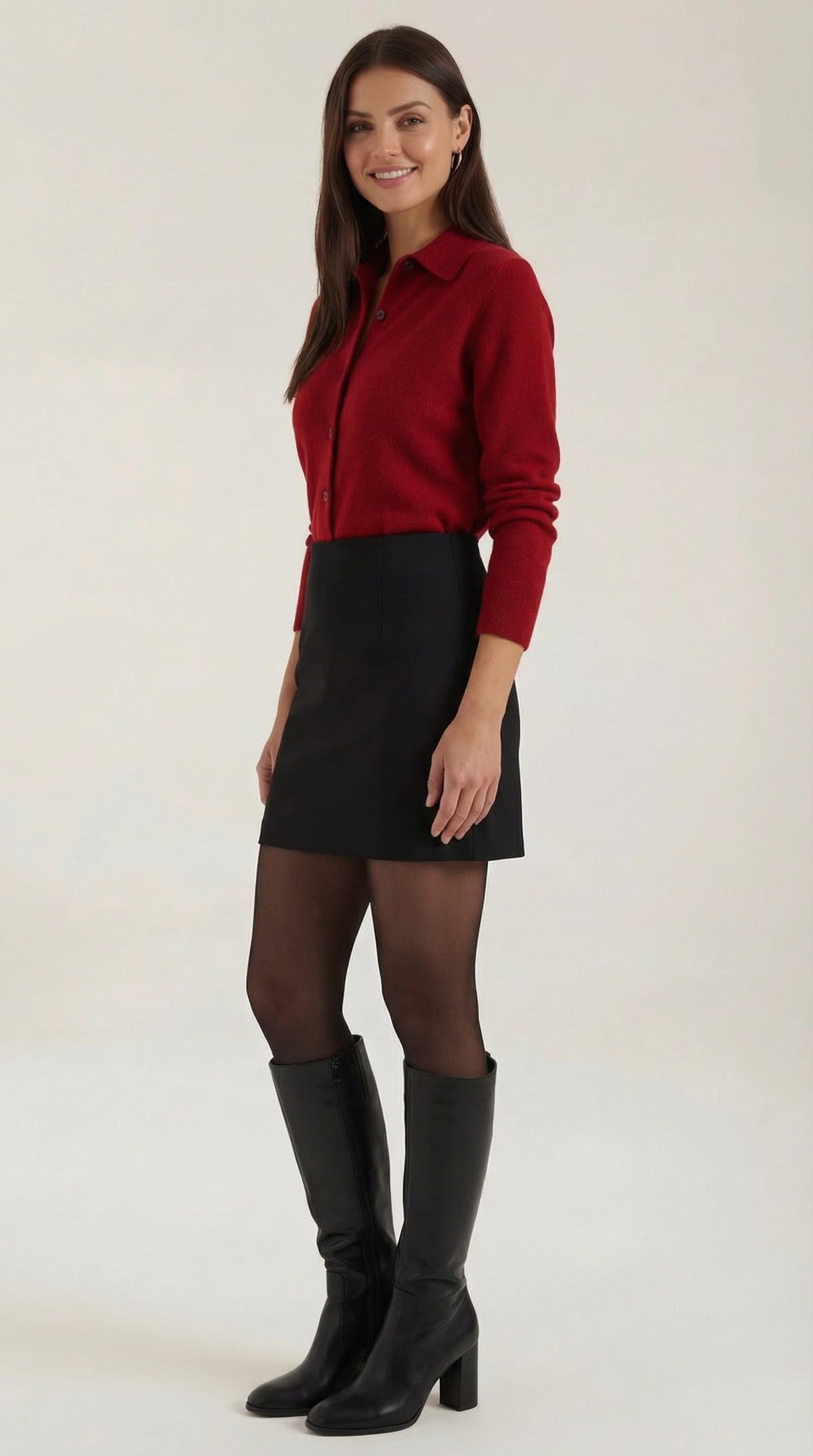 Jeanne Neus™ | Cárdigan de punto con cuello y botones
