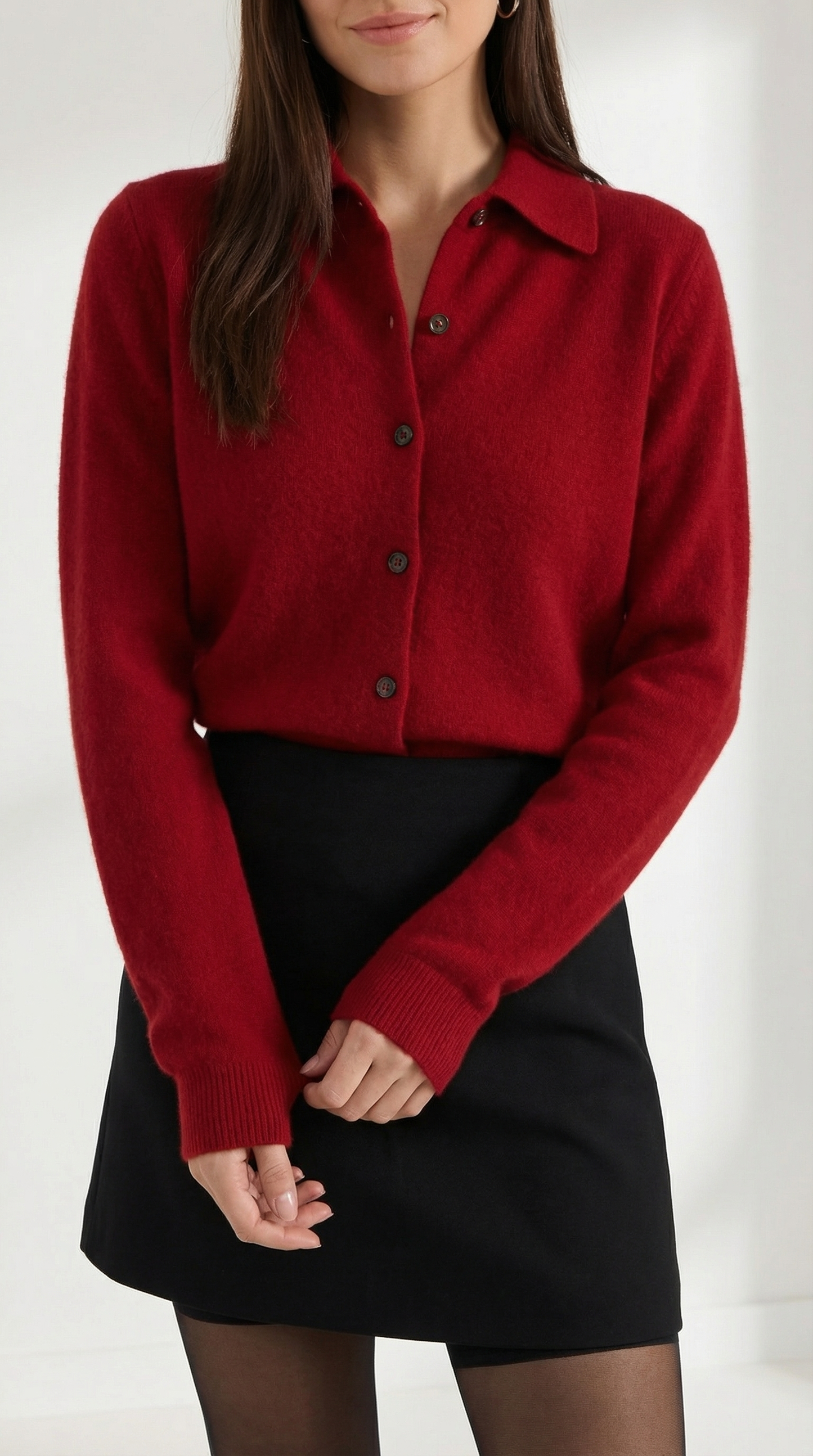 Jeanne Neus™ | Cárdigan de punto con cuello y botones