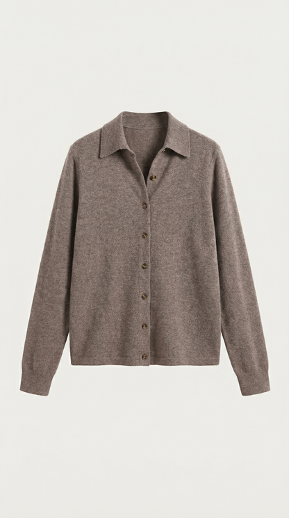 Ismenia Sienna™ | Cárdigan de punto con cuello y botones
