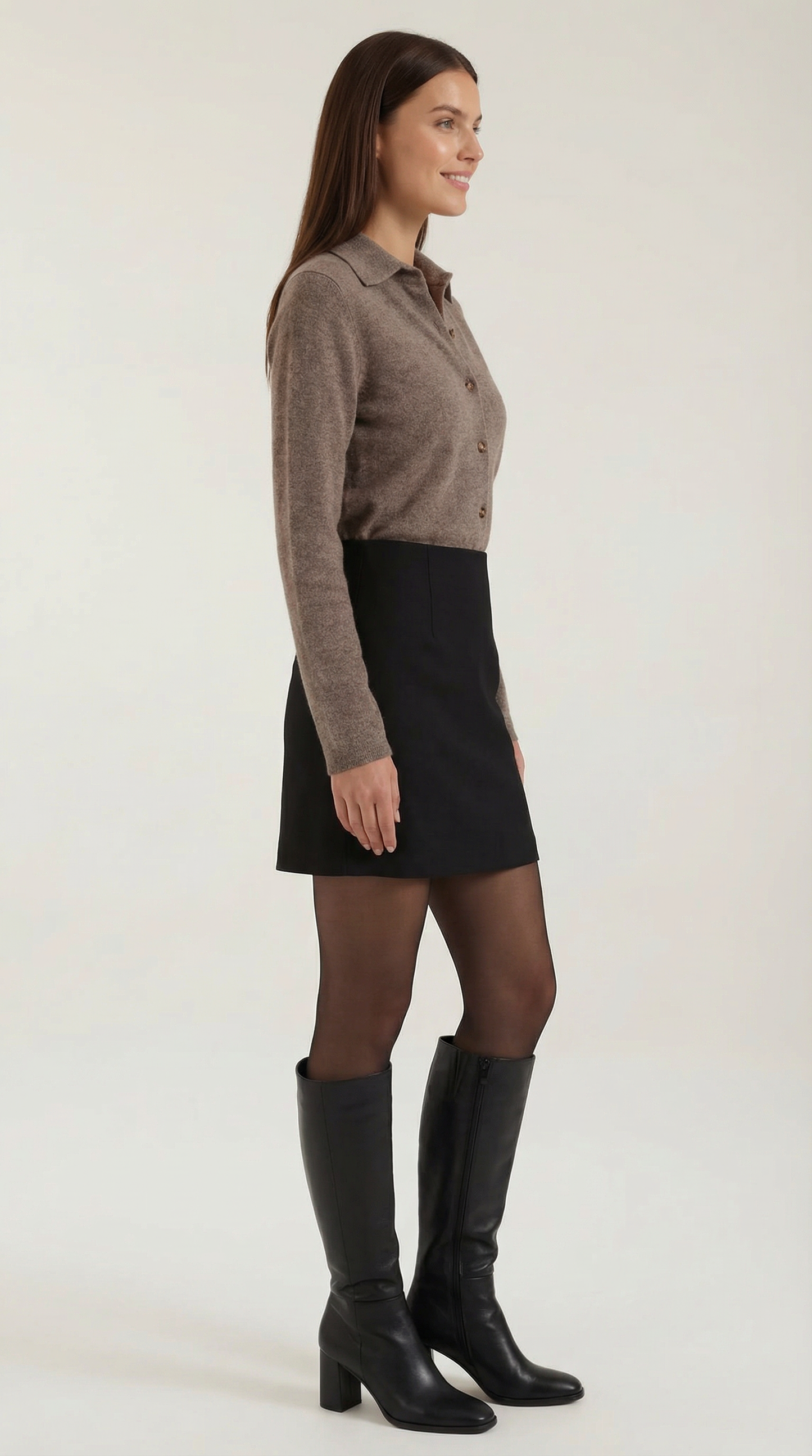 Jeanne Neus™ | Cárdigan de punto con cuello y botones