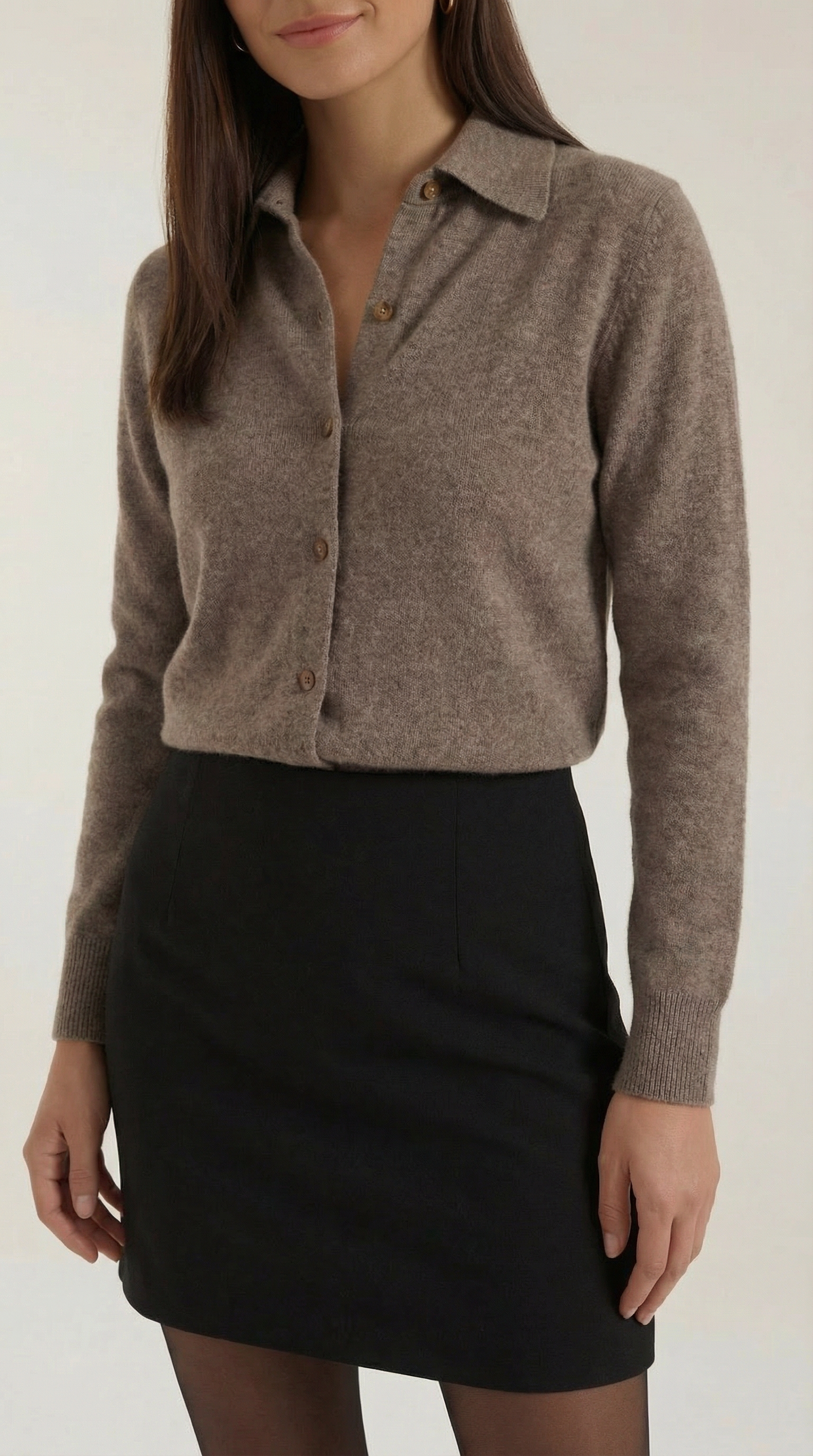 Jeanne Neus™ | Cárdigan de punto con cuello y botones