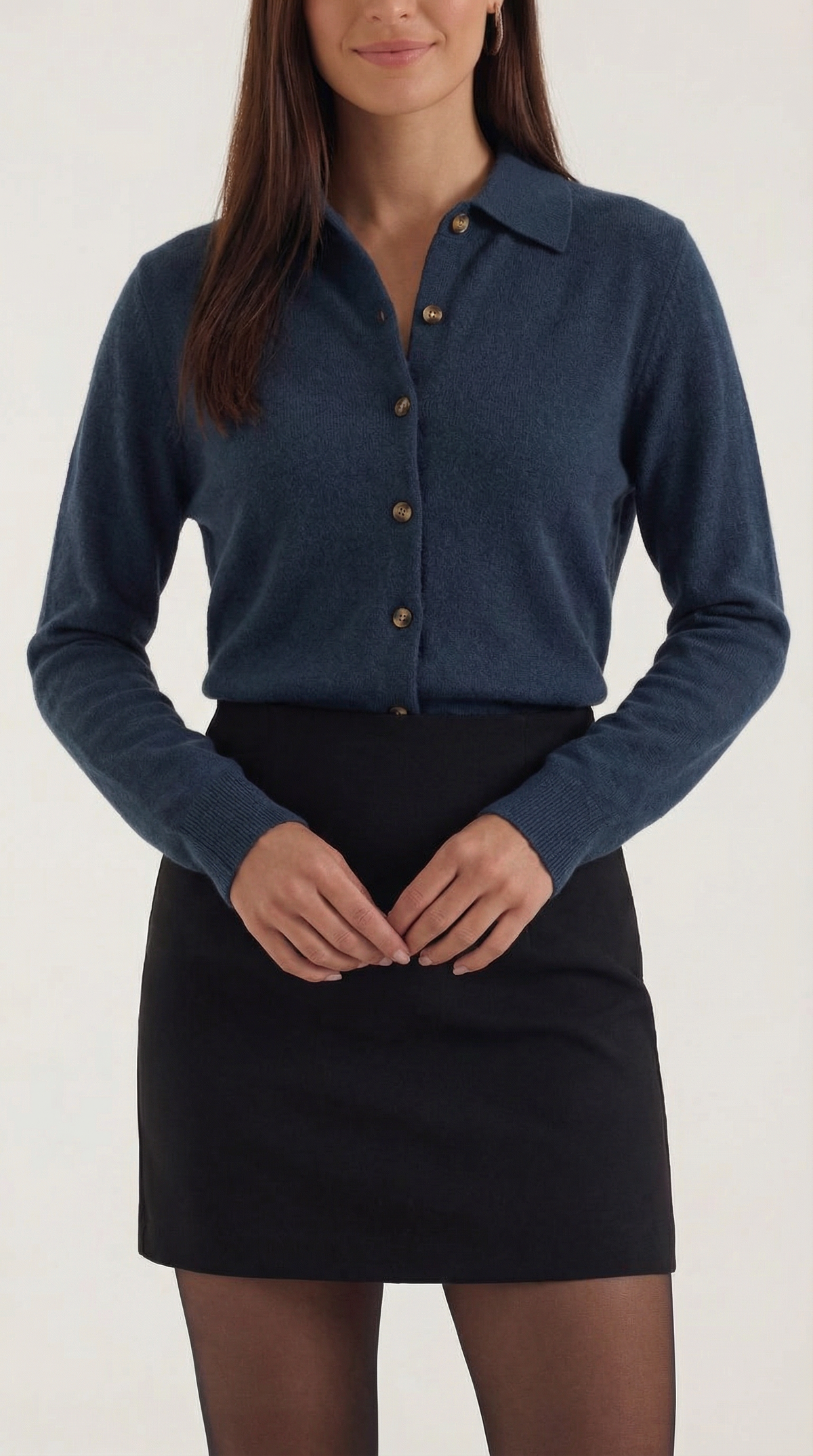 Jeanne Neus™ | Cárdigan de punto con cuello y botones