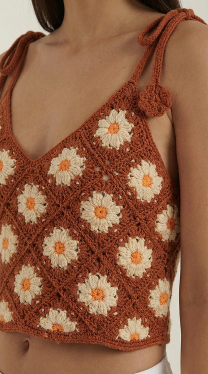 Ana Andrea™ | Blusa de Tirantes de Ganchillo Gretchen