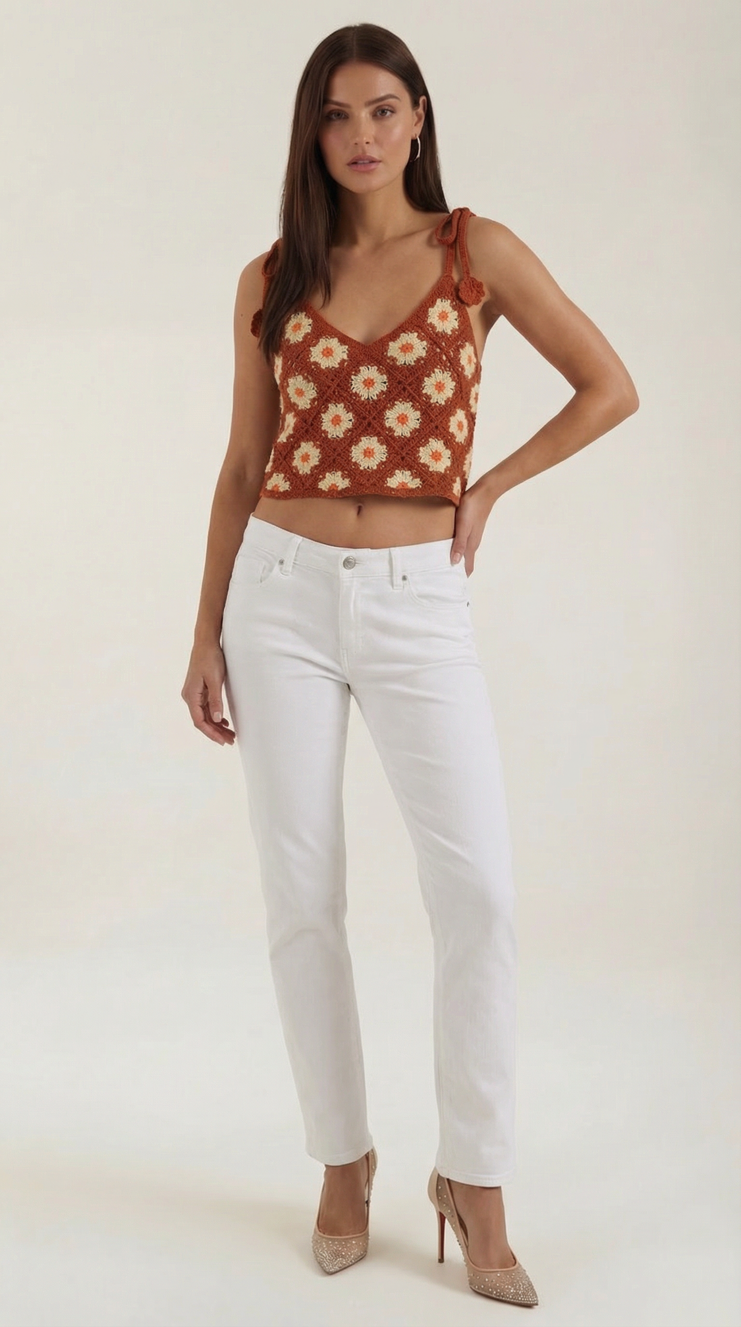Ana Andrea™ | Blusa de Tirantes de Ganchillo Gretchen