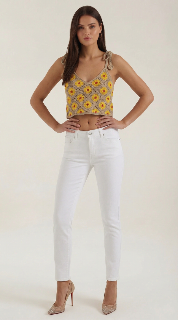 Ana Andrea™ | Blusa de Tirantes de Ganchillo Gretchen