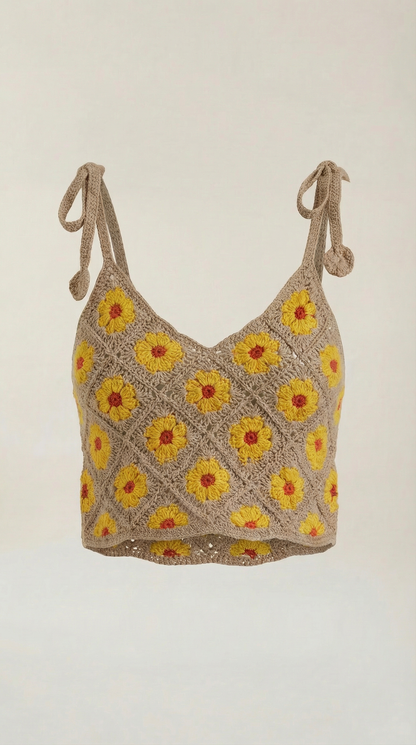 Ana Andrea™ | Blusa de Tirantes de Ganchillo Gretchen