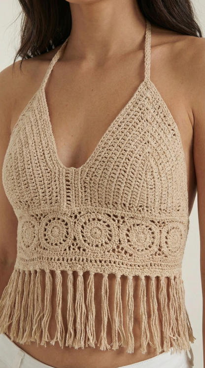 Ana Sara™ | Fringed Halter Top Harriet