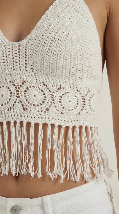Ana Sara™ | Fringed Halter Top Harriet
