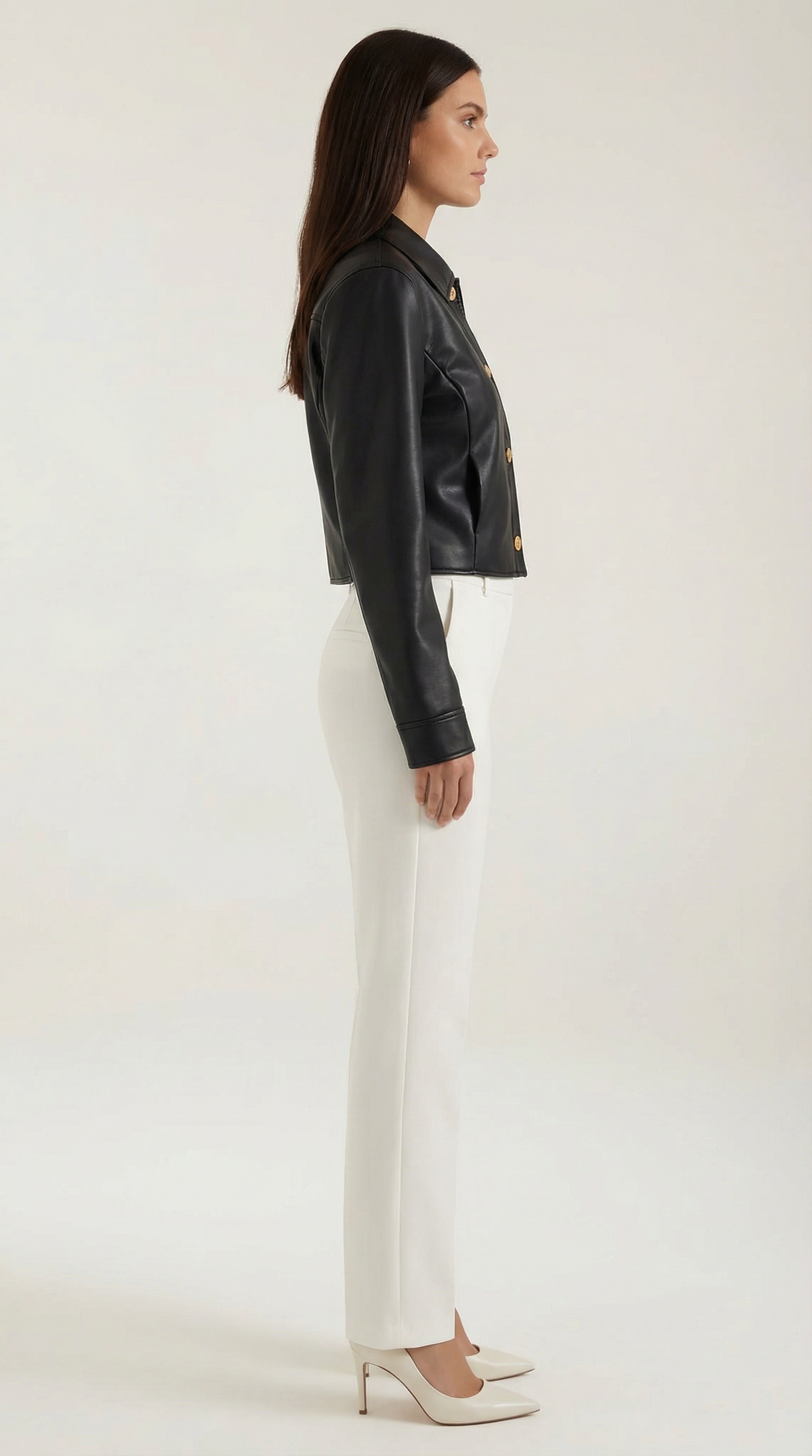 Ana Elda™ | Chaqueta Cropped de Cuero Sintético Heather