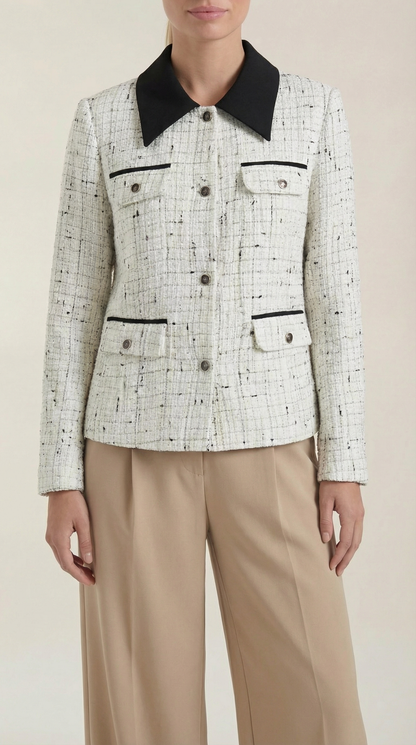 Valentine™ | Chaqueta de tweed con cuello a contraste