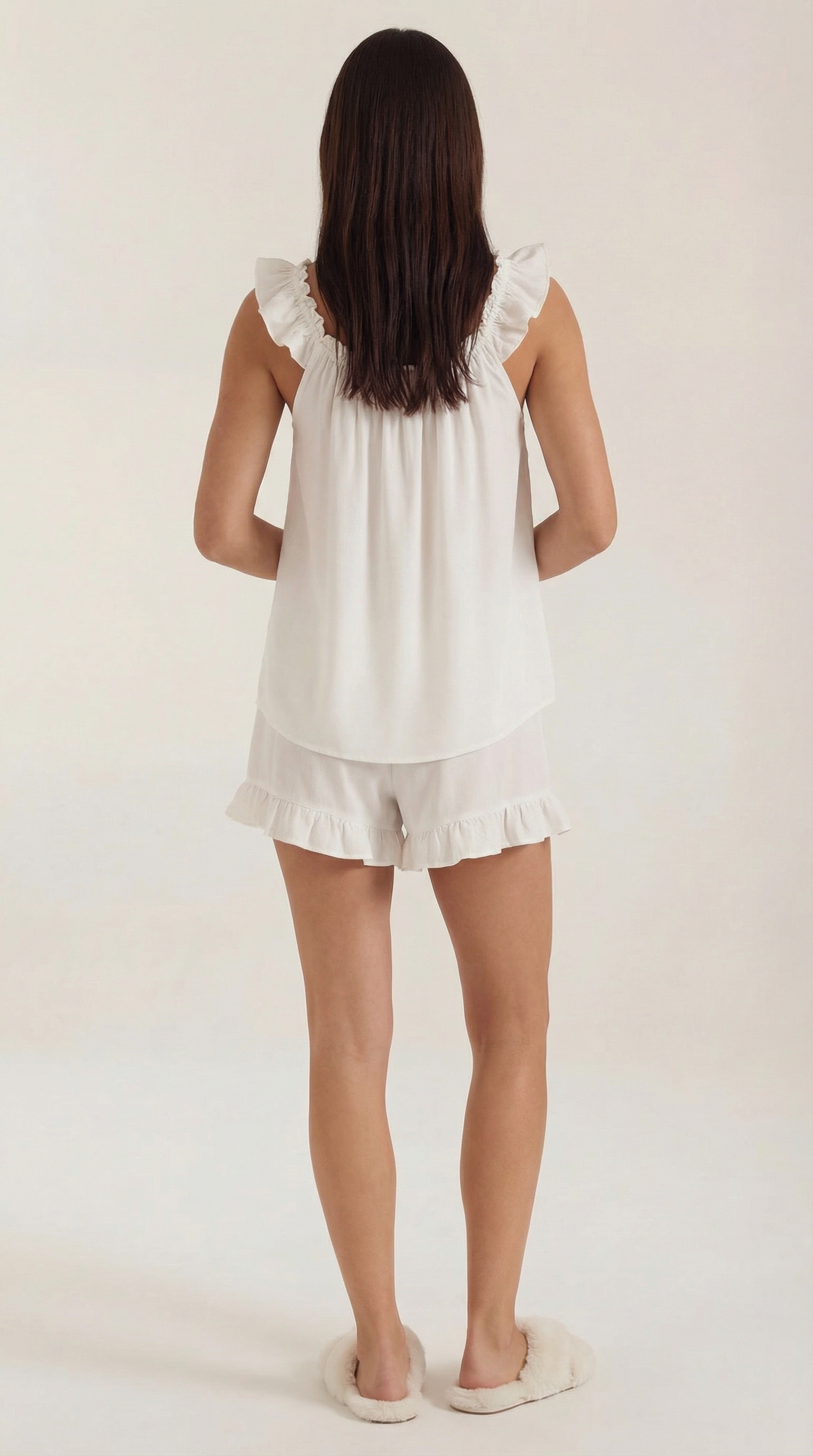 Rosa Eulalia™ | Conjunto Helen de algodón con detalles de volantes