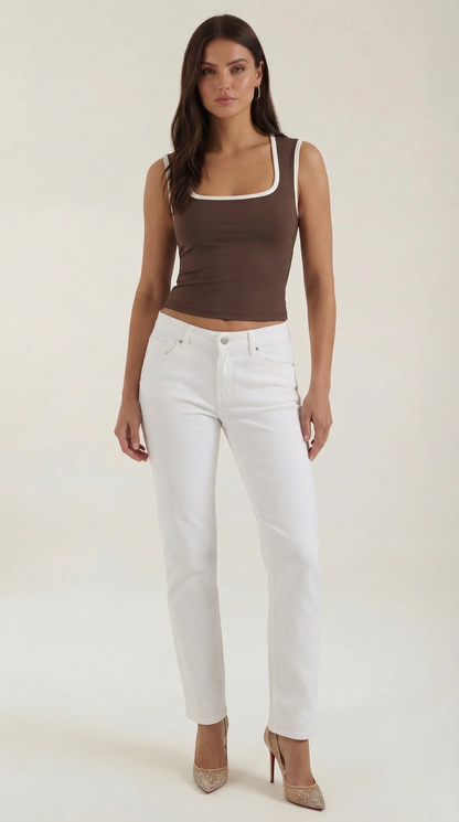 Paula Engracia™ | Top con escote en forma de cuadrado