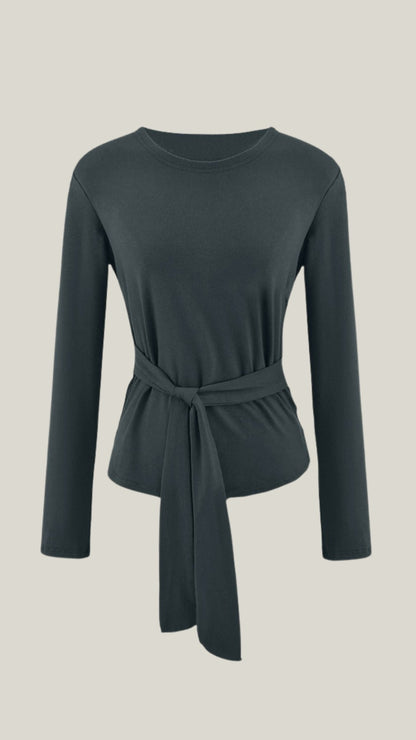 Ana Aina™ | Camiseta de Manga Larga Holly con Detalle de Nudo