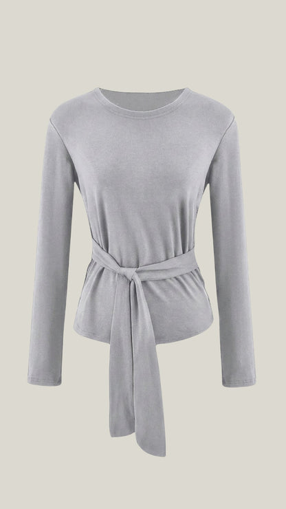 Ana Aina™ | Camiseta de Manga Larga Holly con Detalle de Nudo