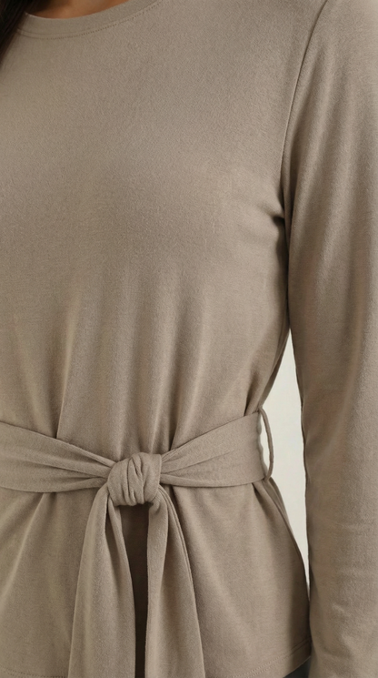 Ana Aina™ | Camiseta de Manga Larga Holly con Detalle de Nudo