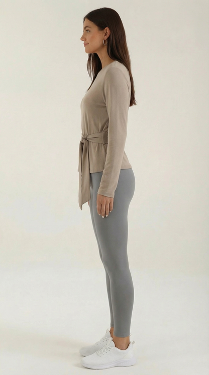 Ana Aina™ | Camiseta de Manga Larga Holly con Detalle de Nudo